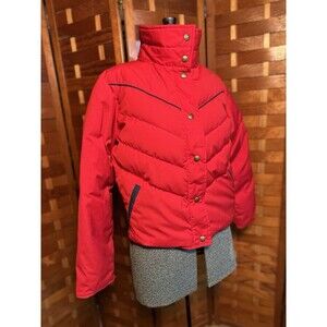 Vintage Woolrich Woman Red Down Puffer Jacket Cropped Small